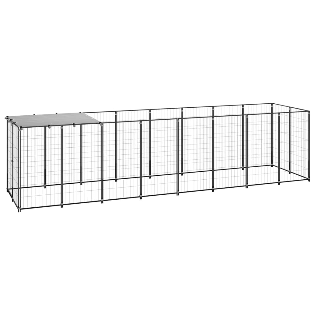 Andala Pets Dog Kennel Black 4.84 m Steel