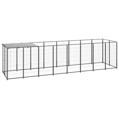 Dog Kennel Black 4.84 m Steel