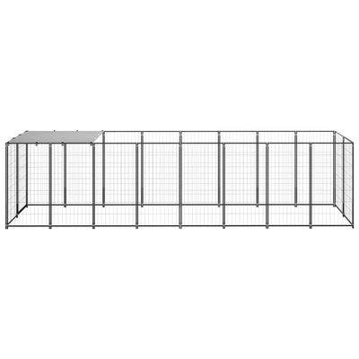 Dog Kennel Black 4.84 m Steel