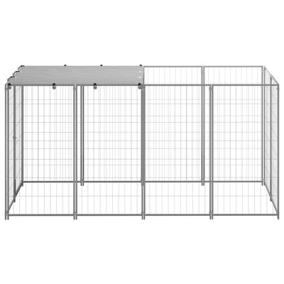 Dog Kennel Silver 2.42 m Steel