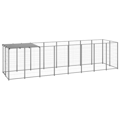 Dog Kennel Silver 4.84 m Steel
