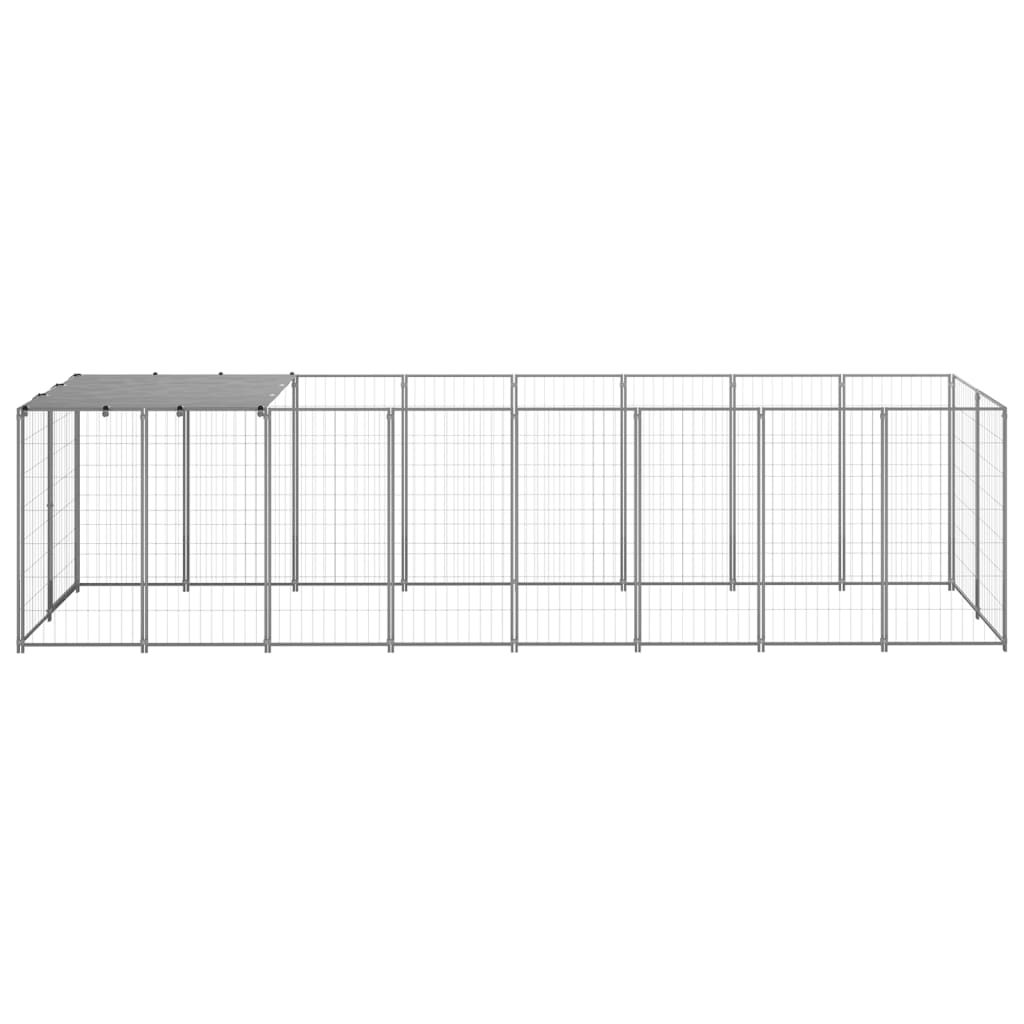 Dog Kennel Silver 4.84 m Steel