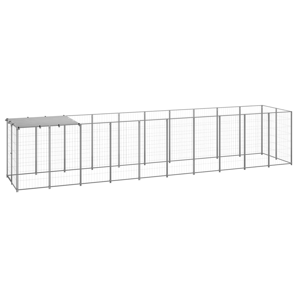 Dog Kennel Silver 6.05 m Steel