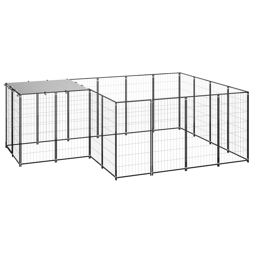 Andala Pets Dog Kennel Black 6.05 m Steel
