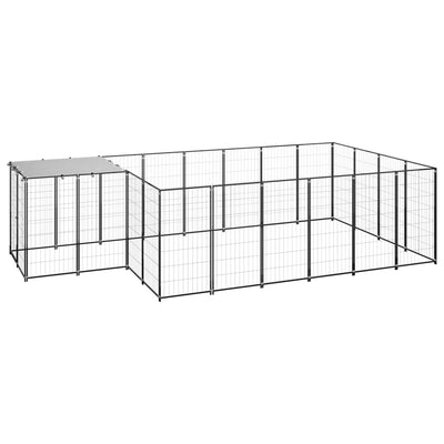 Dog Kennel Black 8.47 m Steel