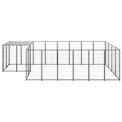 Dog Kennel Black 8.47 m Steel