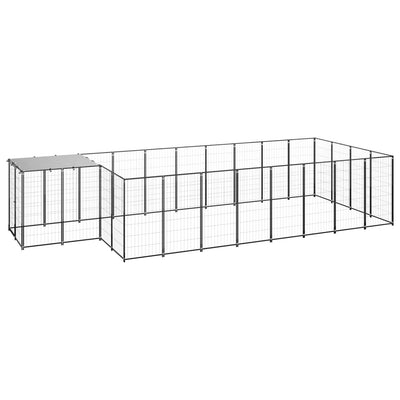 Dog Kennel Black 10.89 m Steel