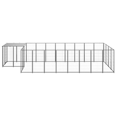 Dog Kennel Black 10.89 m Steel