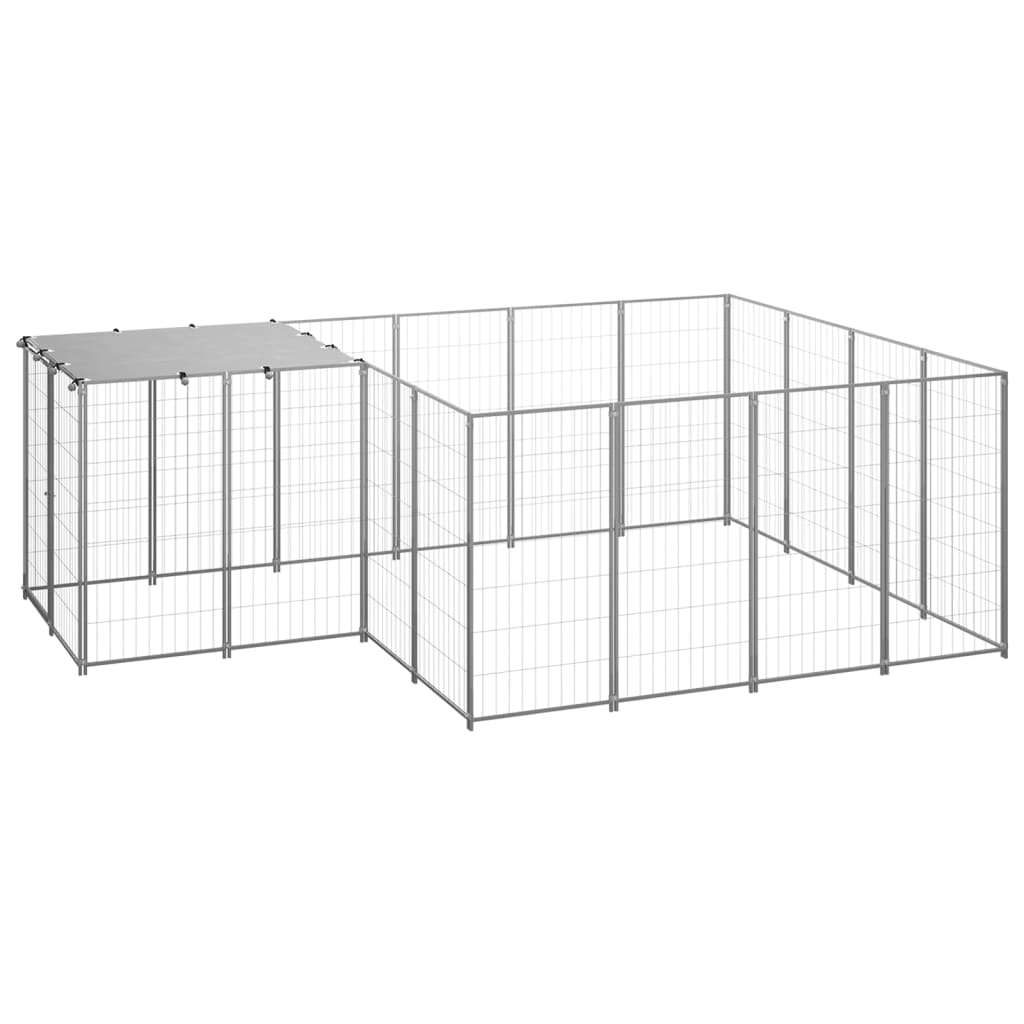 Dog Kennel Silver 6.05 m Steel