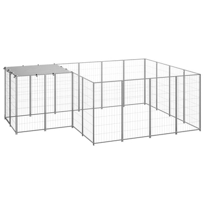 Dog Kennel Silver 6.05 m Steel