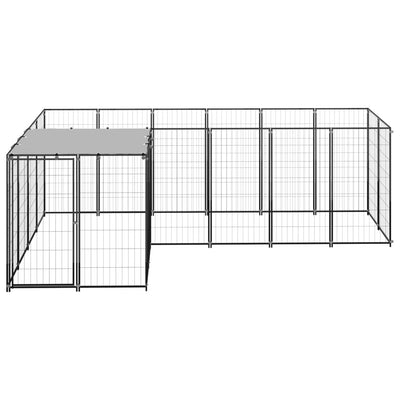 Dog Kennel Black 4.84 m Steel