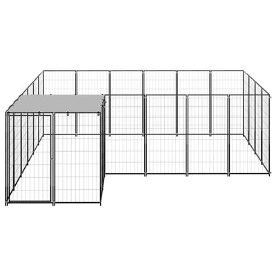 Dog Kennel Black 8.47 m Steel
