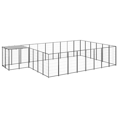 Dog Kennel Black 15.73 m Steel