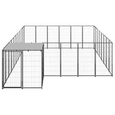 Dog Kennel Black 15.73 m Steel