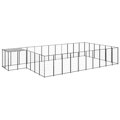 Dog Kennel Black 19.36 m Steel