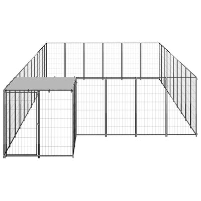 Dog Kennel Black 19.36 m Steel