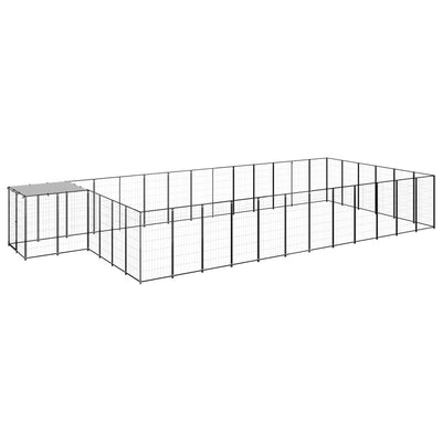 Dog Kennel Black 22.99 m Steel