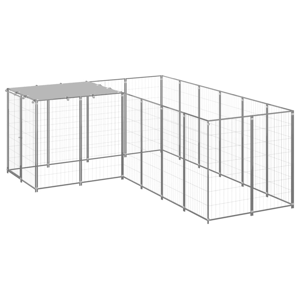 Dog Kennel Silver 4.84 m Steel