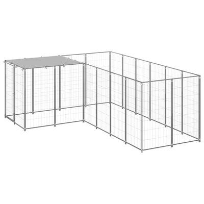 Dog Kennel Silver 4.84 m Steel