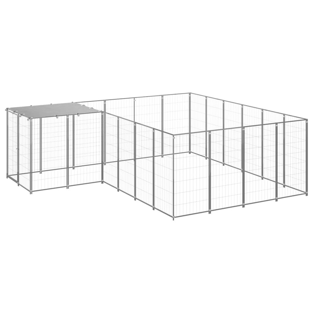 Dog Kennel Silver 8.47 m Steel