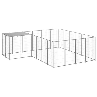 Dog Kennel Silver 8.47 m Steel