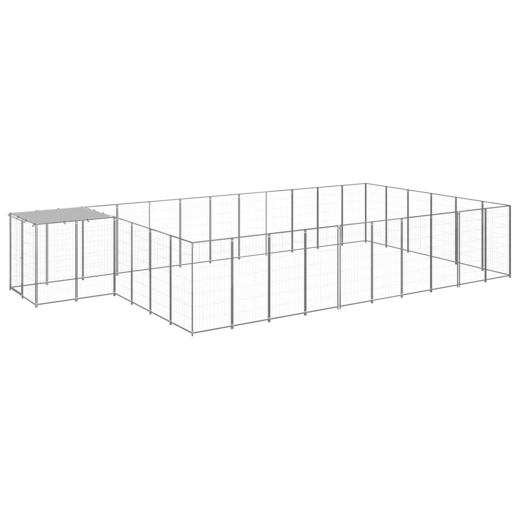 Dog Kennel Silver 19.36 m Steel