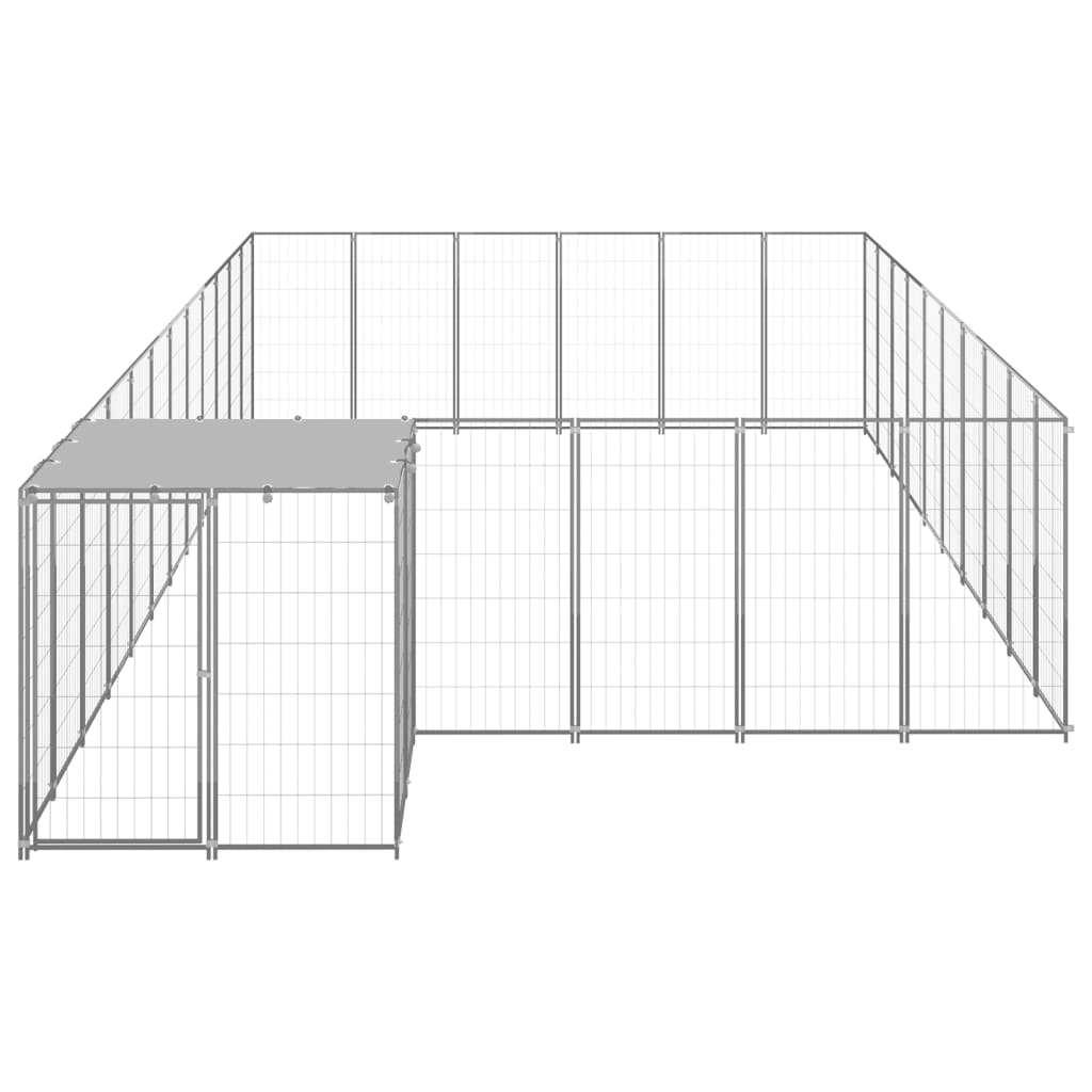 Dog Kennel Silver 19.36 m Steel