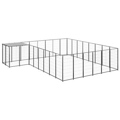 Dog Kennel Black 15.73 m Steel
