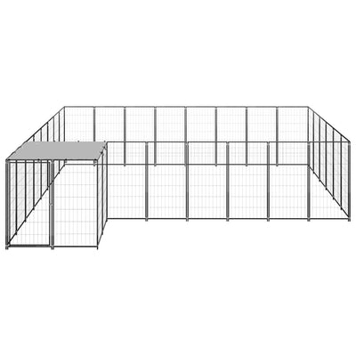 Dog Kennel Black 15.73 m Steel