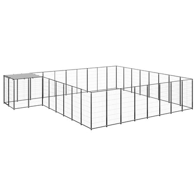 Dog Kennel Black 20.57 m Steel