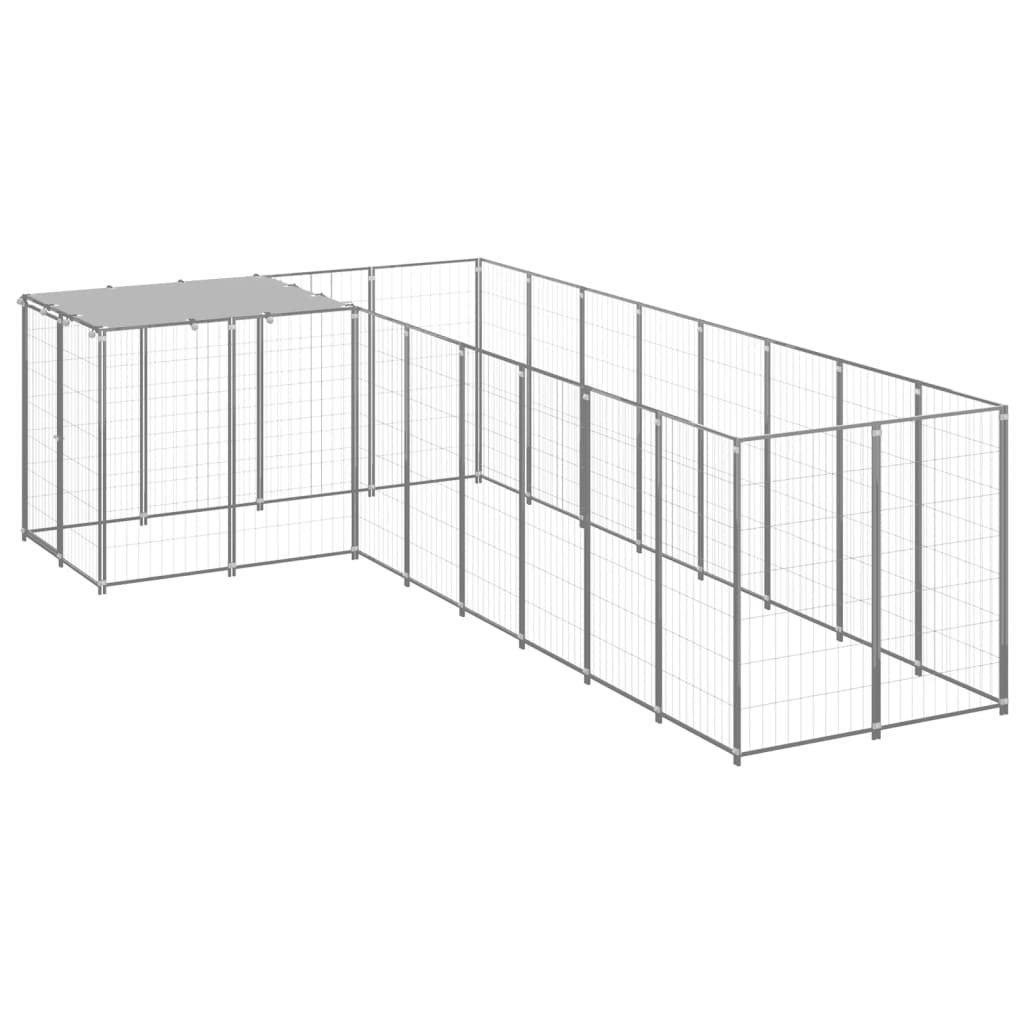 Dog Kennel Silver 6.05 m Steel