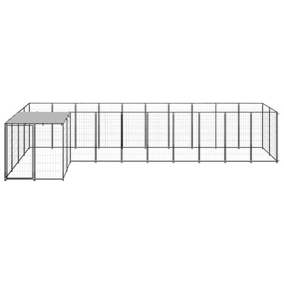Dog Kennel Black 7.26 m Steel