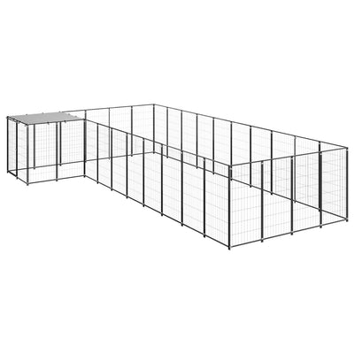 Dog Kennel Black 13.31 m Steel