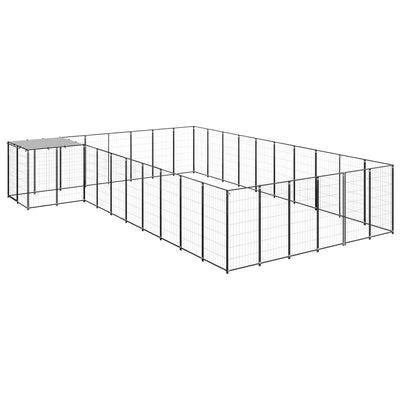 Dog Kennel Black 19.36 m Steel
