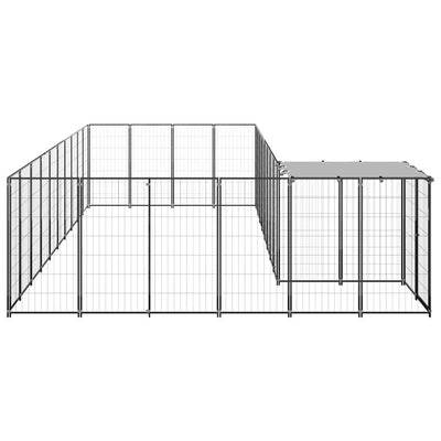 Dog Kennel Black 19.36 m Steel