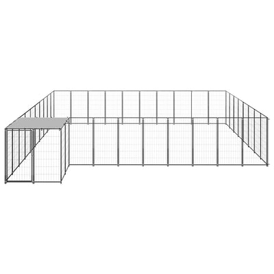 Dog Kennel Black 25.41 m Steel