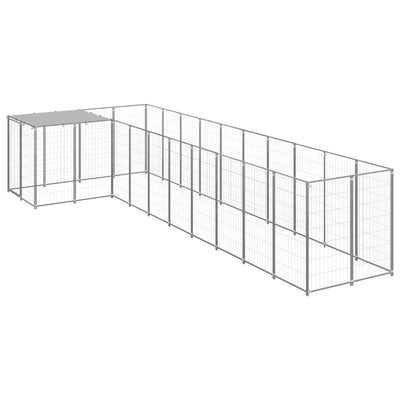 Dog Kennel Silver 7.26 m Steel