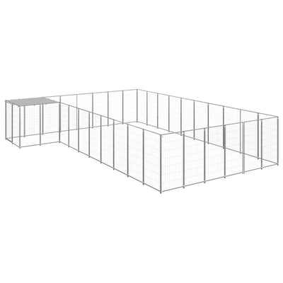 Dog Kennel Silver 19.36 m Steel