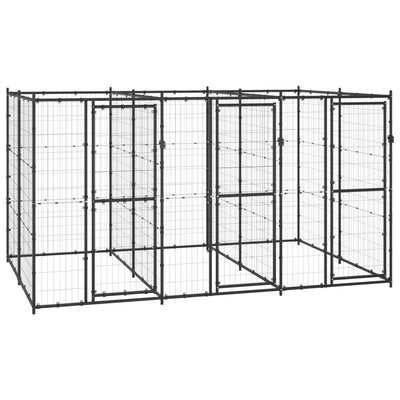 Outdoor Dog Kennel Steel 7.26 m