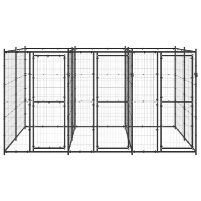 Outdoor Dog Kennel Steel 7.26 m