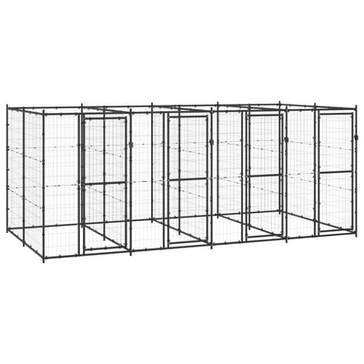 Outdoor Dog Kennel Steel 9.68 m
