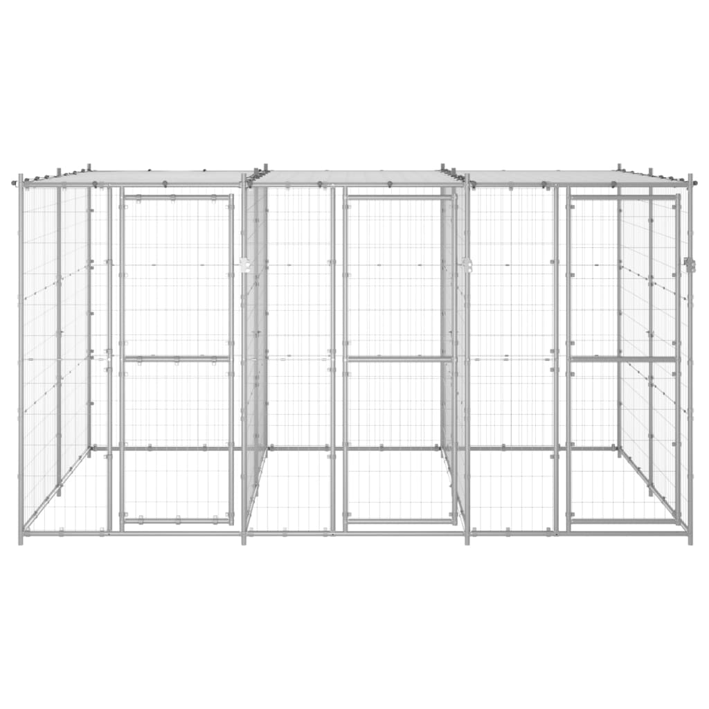 Outdoor Dog Kennel  with Roof 7.26 m