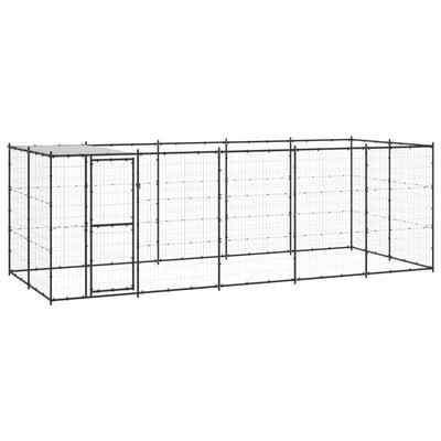 Outdoor Dog Kennel Steel with Roof 12.1 m