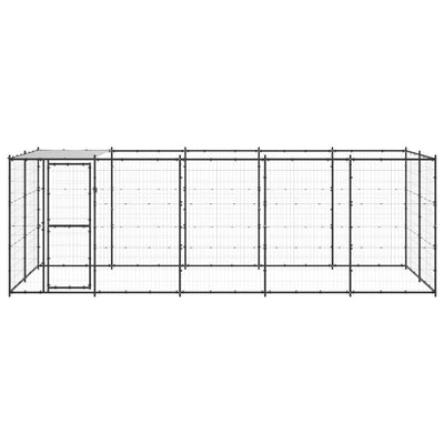Outdoor Dog Kennel Steel with Roof 12.1 m