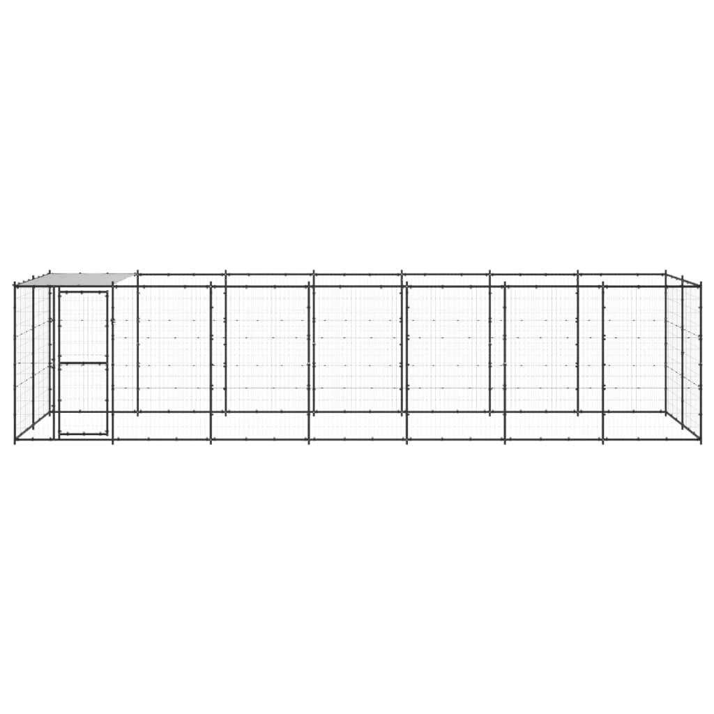 Outdoor Dog Kennel Steel with Roof 16.94 m