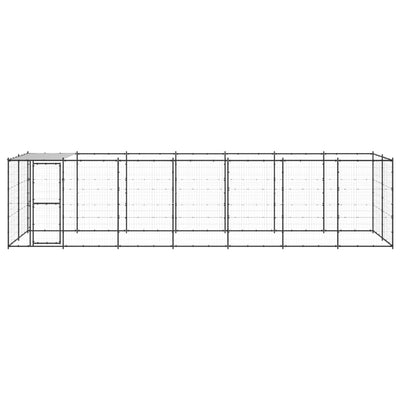 Outdoor Dog Kennel Steel with Roof 16.94 m