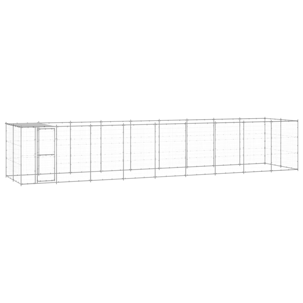 Andala Pets Outdoor Dog Kennel Galvanised Steel with Roof 21.78 m