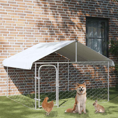 Outdoor Dog Kennel with Door & Roof 200x200x150 cm