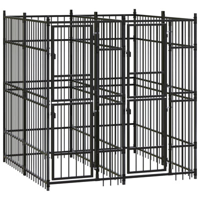 Outdoor Dog Kennel Steel 3.69 m