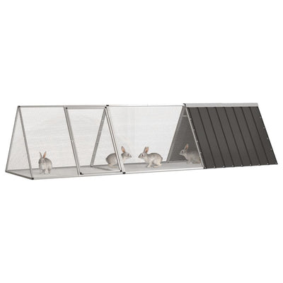 Rabbit Cage Dark Grey 302.5x80.5x71 cm